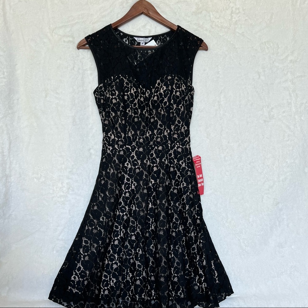 Speechless Black Sleeveless Lace Dress